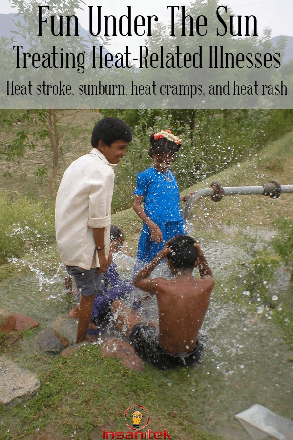 heat illness, sun stroke, heat cramps, heat rash, sunburn, heat stroke