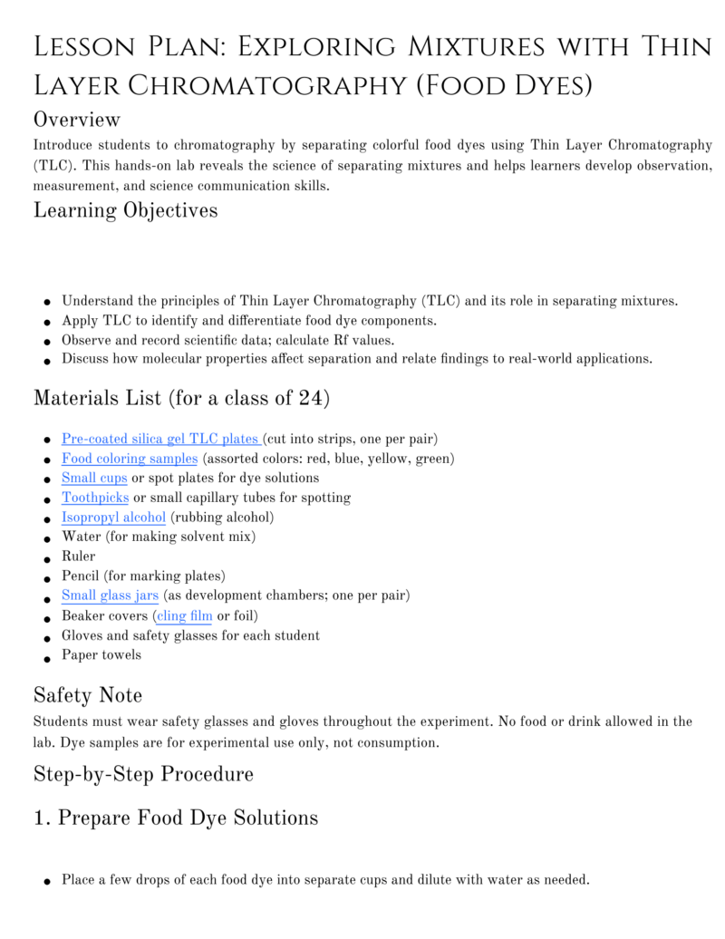 Thin-Layer Chromatography Lesson Plan - Image 3