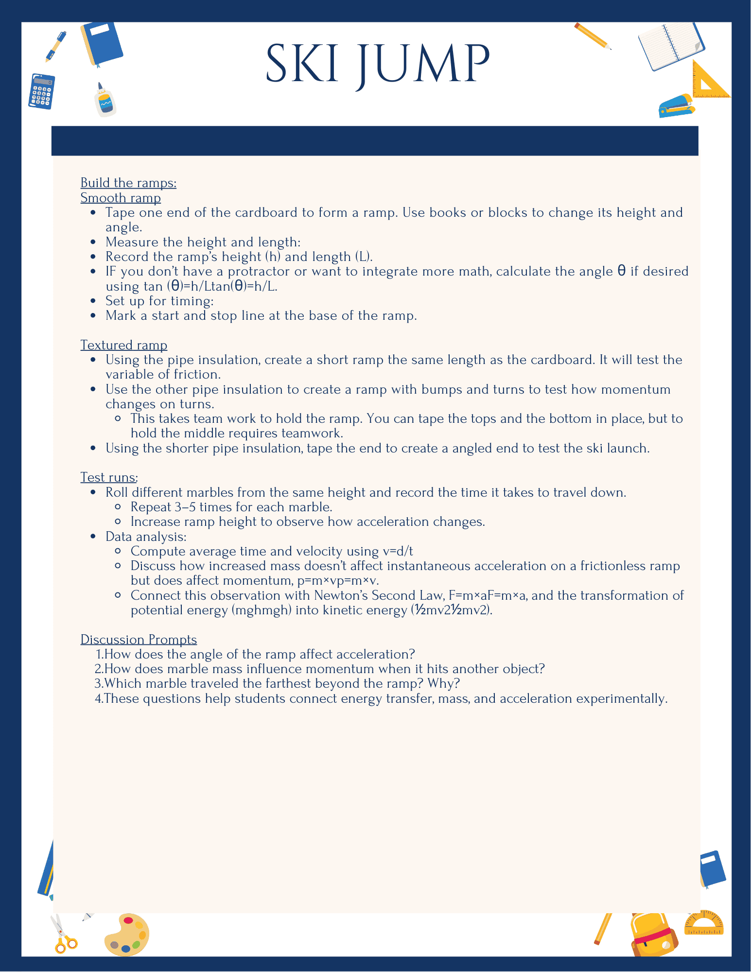 Ski Jump Physics: Marble Ramp STEM Lesson (with Vocabulary Flash Cards) - Image 3