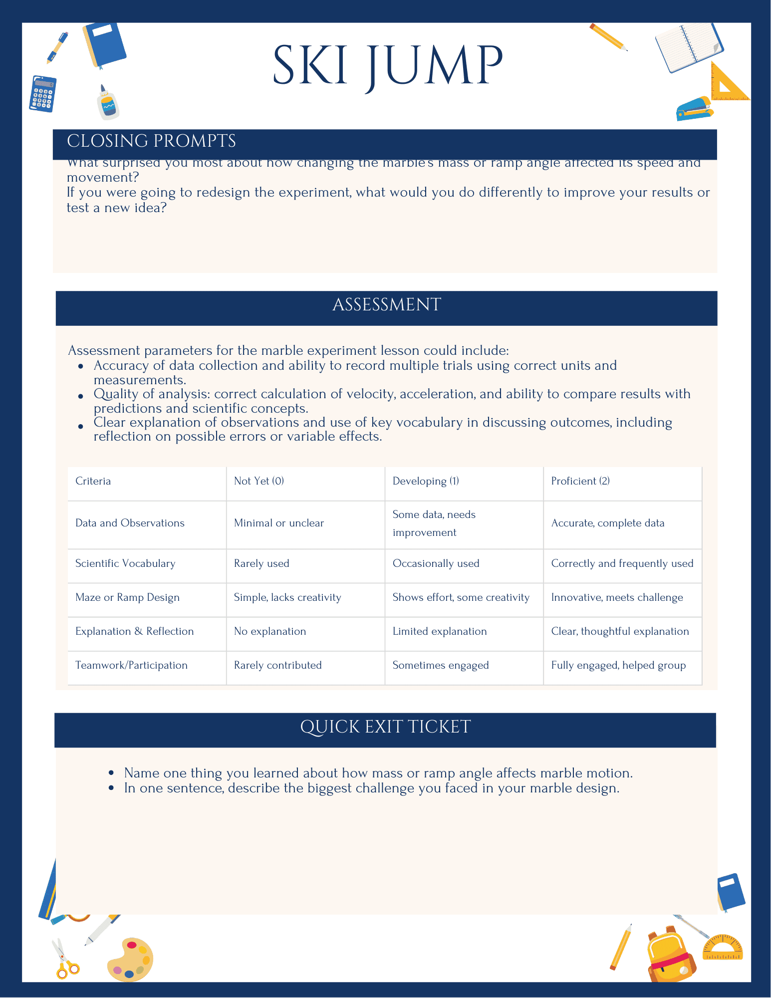 Ski Jump Physics: Marble Ramp STEM Lesson (with Vocabulary Flash Cards) - Image 4